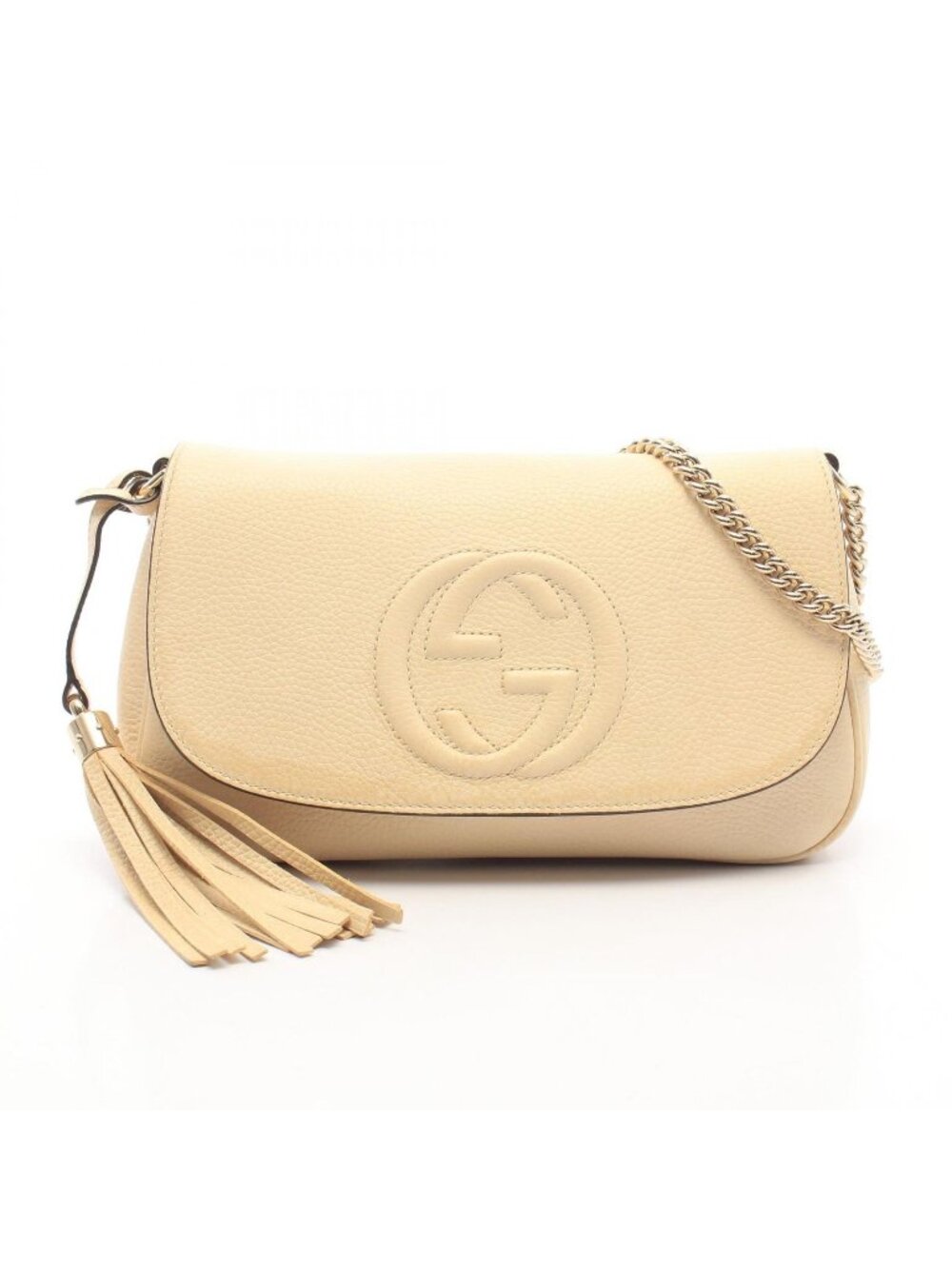 Gucci Shoulder Bag Soho Interlocking G Ivory Leather